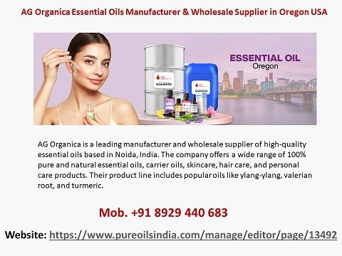 AG Organica Essential Oils Manufacturer & Wholesale Supplier in Oregon USA