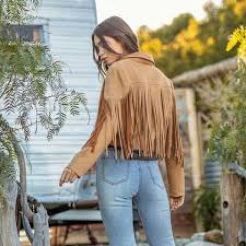 women's jacket with fringe