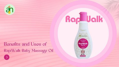 Rapiwalk Organic Baby Massage Oil – Best Cold-Pressed Ayurvedic Oil for Sensitive Skin, Eczema, and Dry Skin