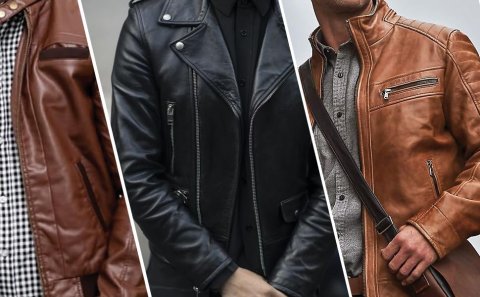 leather jacket with leather hood