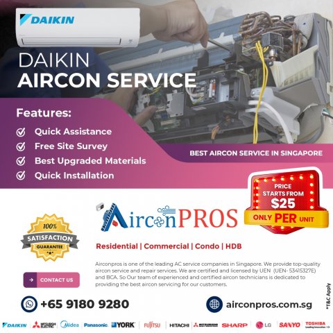 Daikin aircon service, Singapore