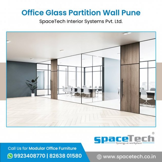 Office Glass Partition Wall Pune - SpaceTech Interior