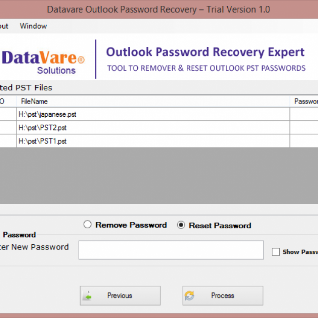 DataVare Outlook Password Recovery Expert