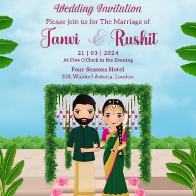 Telugu Wedding Invitation with Free Online Templates by Crafty Art