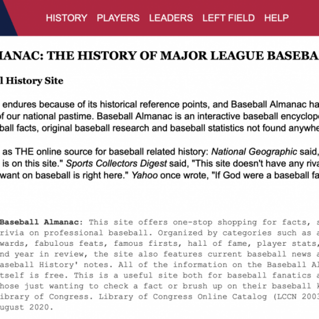 Baseball Almanac