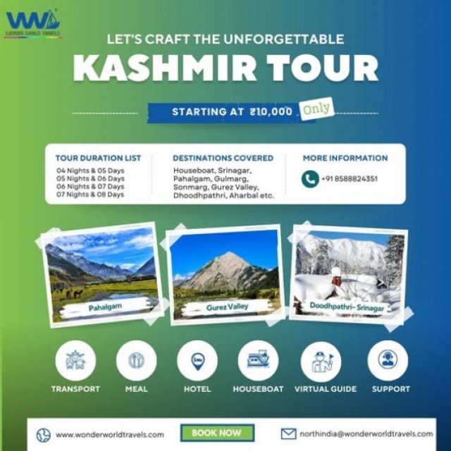 Affordable Jammu and Kashmir Tour Packages with Wonder World Travels