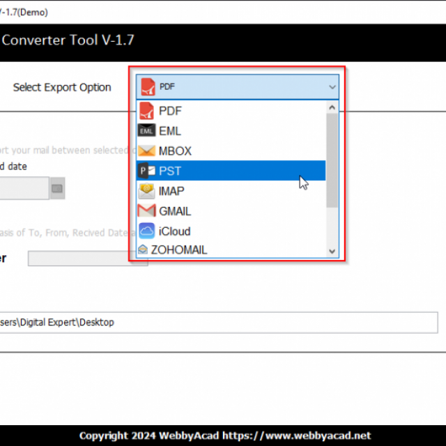 WebbyAcad OST to PST Converter