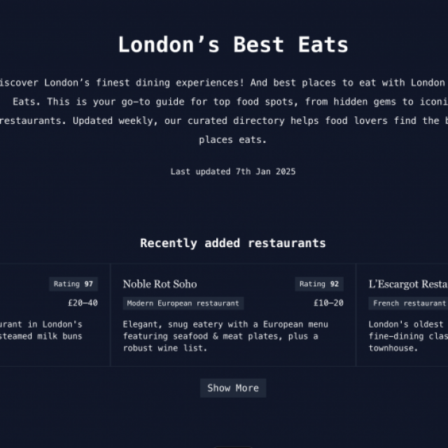 London Best Eats