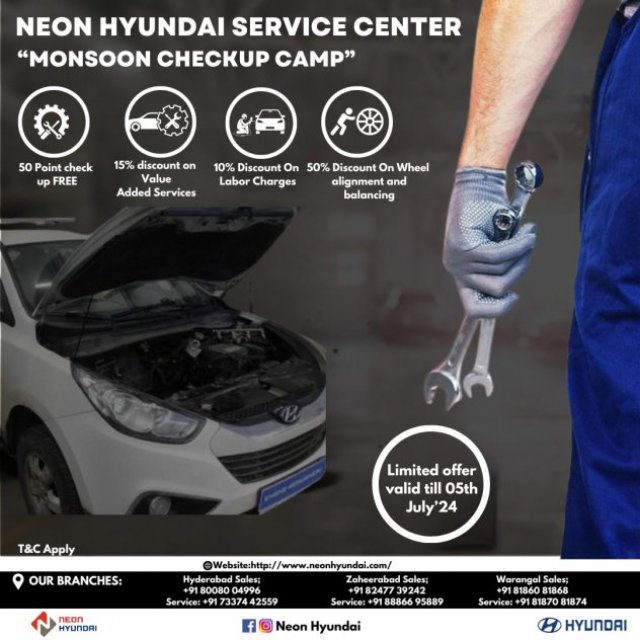 Neon Hyundai Service Center in Hyderabad