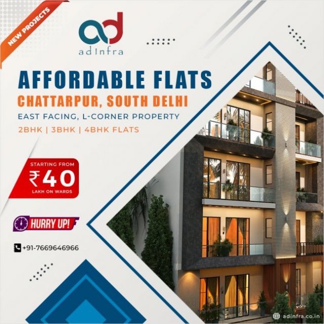 2 BHK & 3 BHK Flats in Chattarpur for Sale