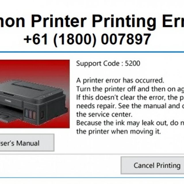 +61 (1800) 007897 Canon Printer Printing Error