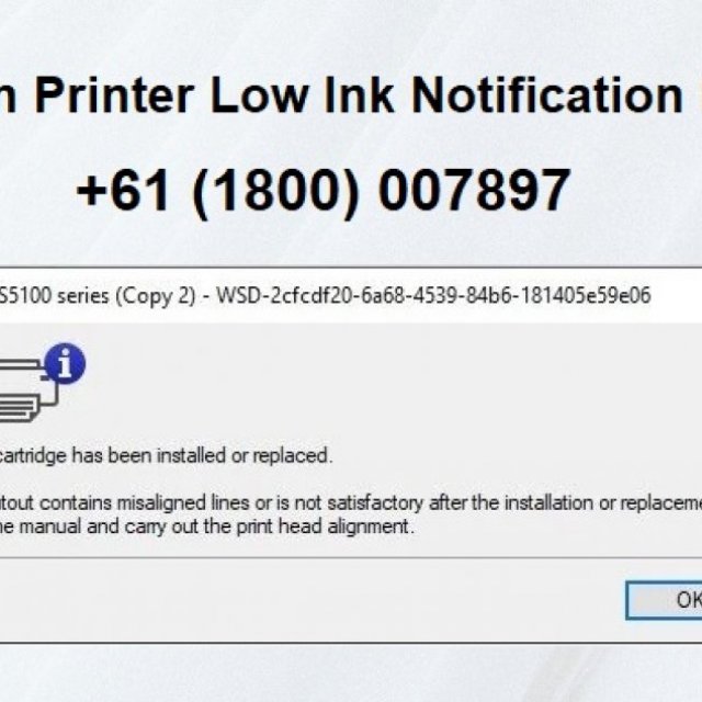 +61 (1800) 007897 Canon Printer Low Ink Notification Issue