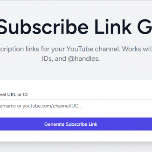 YouTube Subscribe Link Generator