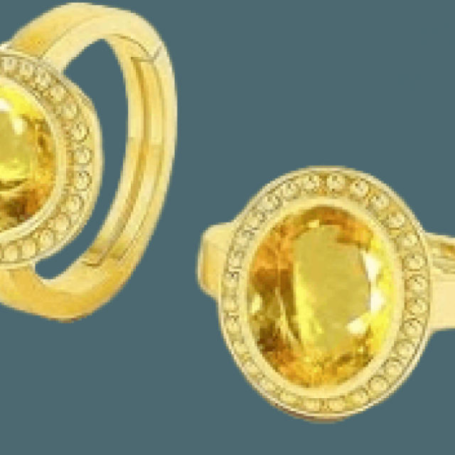 Buy Original Golden Topaz SunehlaPanna Ring Online BhagyaG