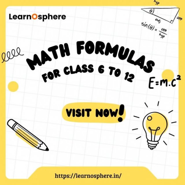 Learnosphere 6 class maths formula