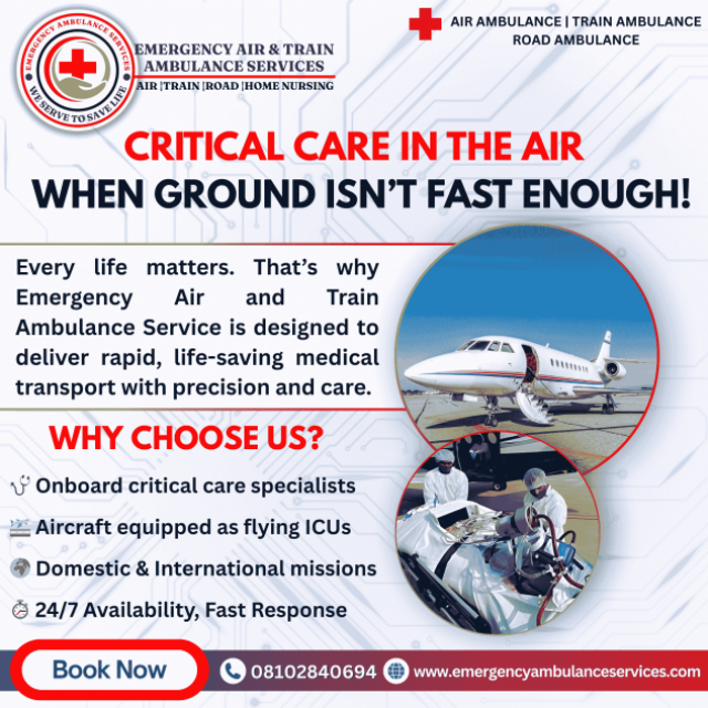 Book Emergency Air Ambulance Service in Patna Now - ICU-Equipped Flights