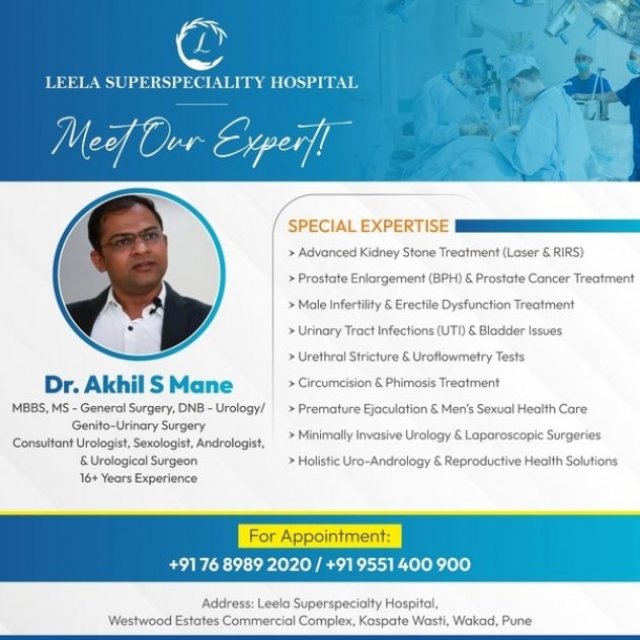Dr. Akhil S Mane | Best Urologist, Andrologist, Sexologist in Pune | Urologist in PCMC | Leela Superspeciality Hospital Wakad